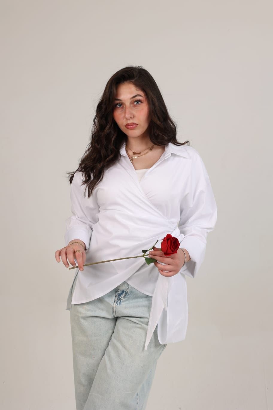 White wrap shirt